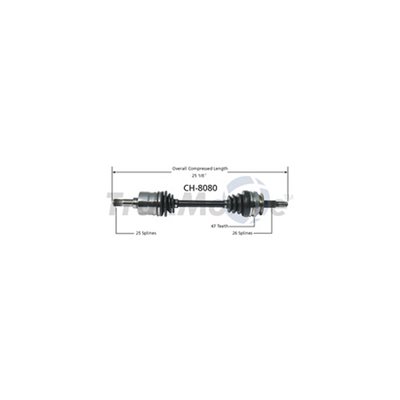 Cardan Avant Gauche et Droit Dodge Remplace CH-8109 / CH-8072