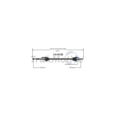 Cardan Avant Droit Dodge Remplace CH-8083 / CH-8081